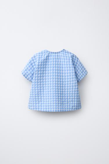 CHEMISE À CARREAUX VICHY - Bleu moyen de Zara - Image 1