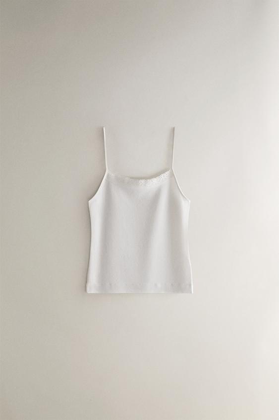 TOP DE ALGODÃO - Branco da Zara - Imagem 0