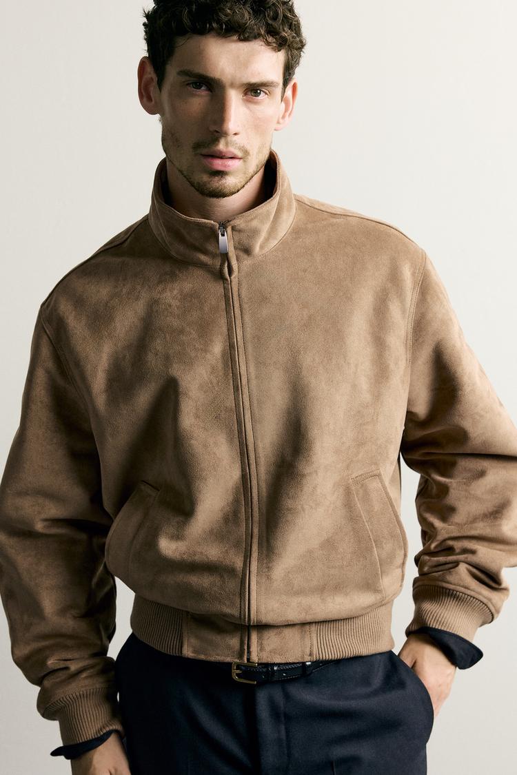 Chaqueta de gamuza sintética de corte regular 6