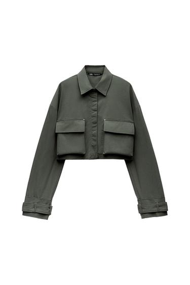 CROPPED GABARDINE SHIRT