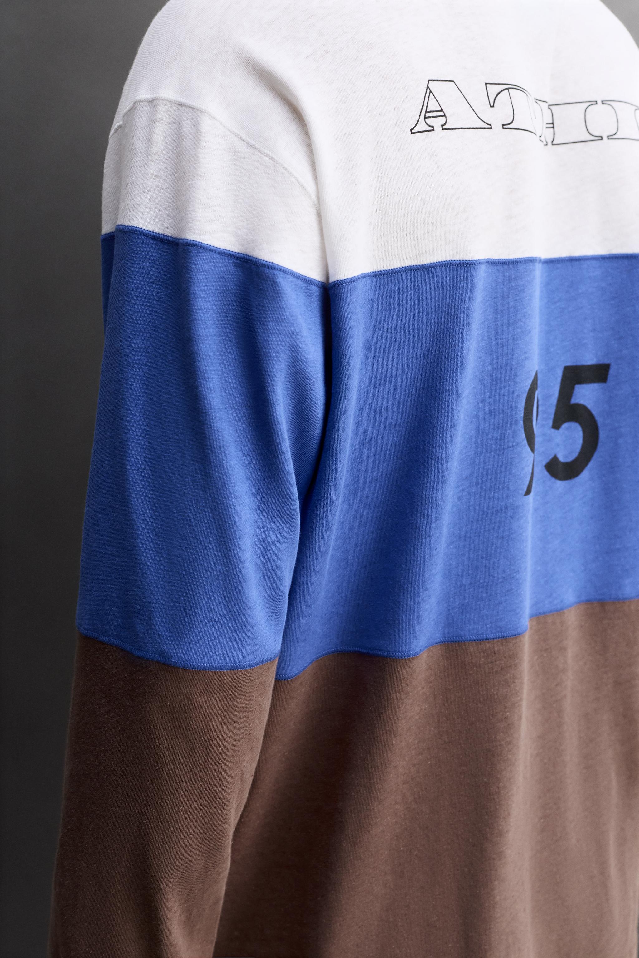 T-SHIRT EN LIN ET COTON COLOR BLOCK