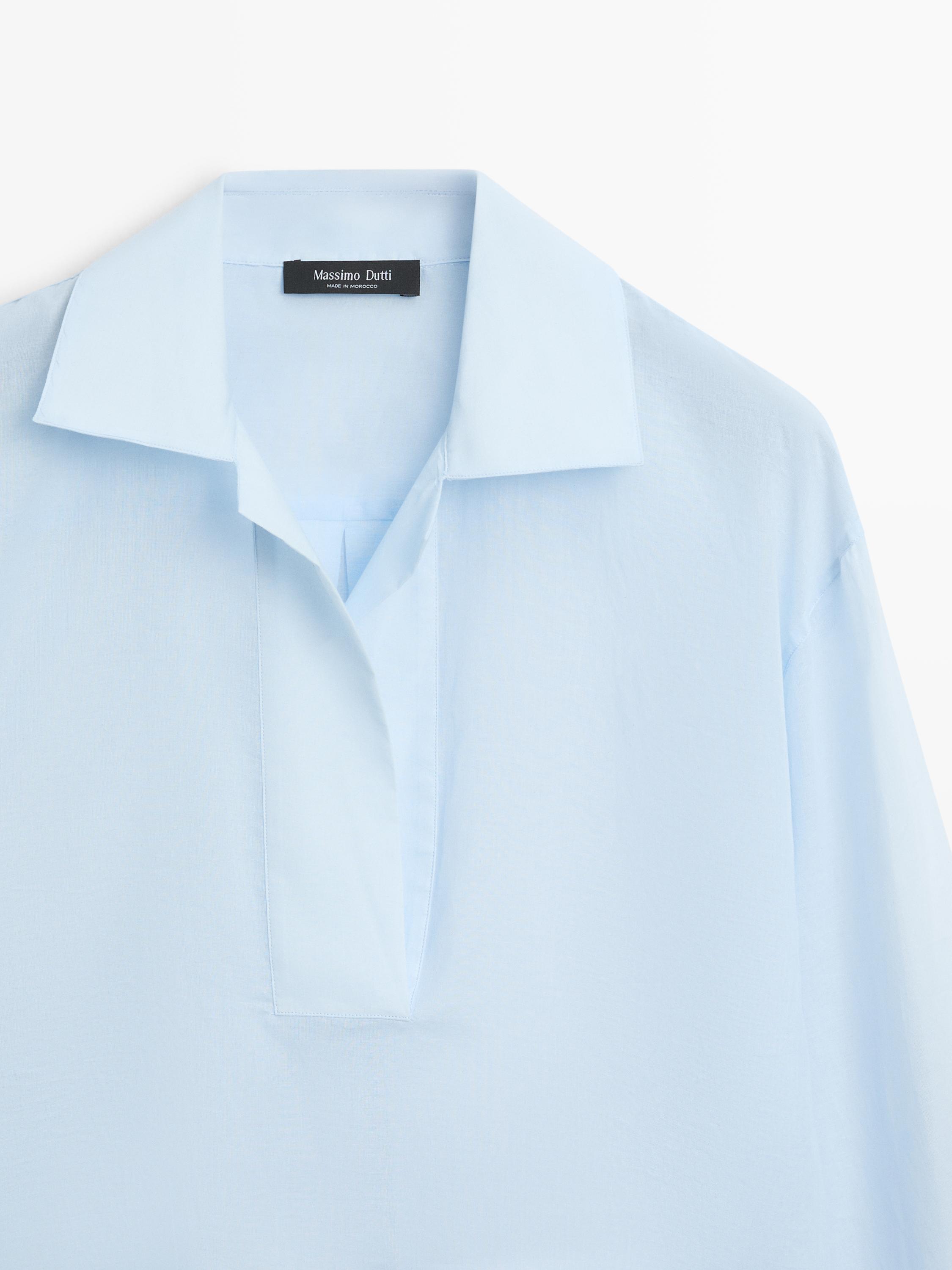 Flowing 100% cotton shirt with collar detail