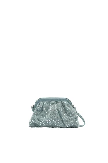 PLEATED DENIM CROSSBODY BAG