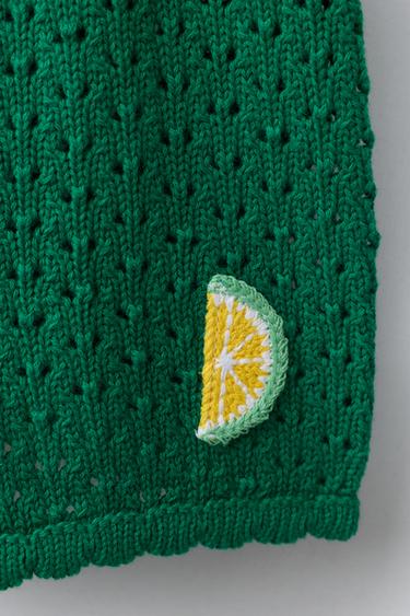 SHORT EN MAILLE CITRON CASA LAWA X ZARA KIDS - Vert de Zara - Image 3