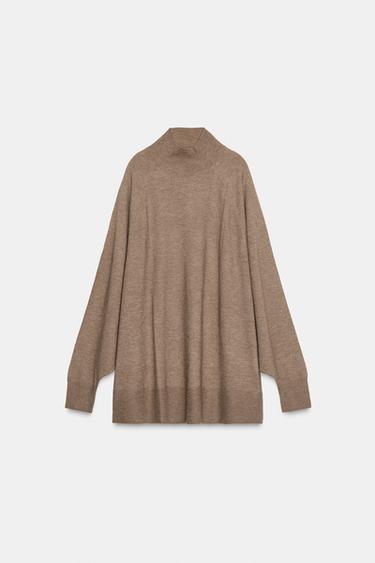 JERSEY OVERSIZE PUNTO PERKINS - Marrón / Topo de Zara - Imagen 0