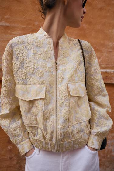 BOMBER JACQUARD - Jaune clair de Zara - Image 3