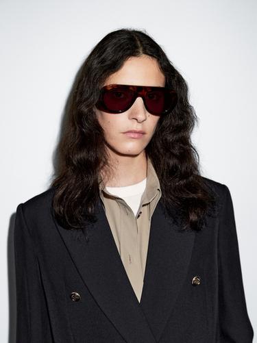 Americana botones dorados mezcla lana - Marino oscuro de Zara