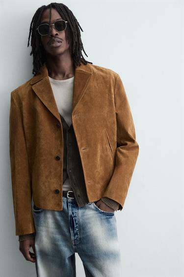 LEATHER SPLIT SUEDE JACKET - Tobacco by Zara - Image 5