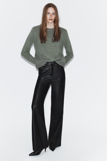 PANTALONES EFECTO PIEL ZW COLLECTION - Negro de Zara