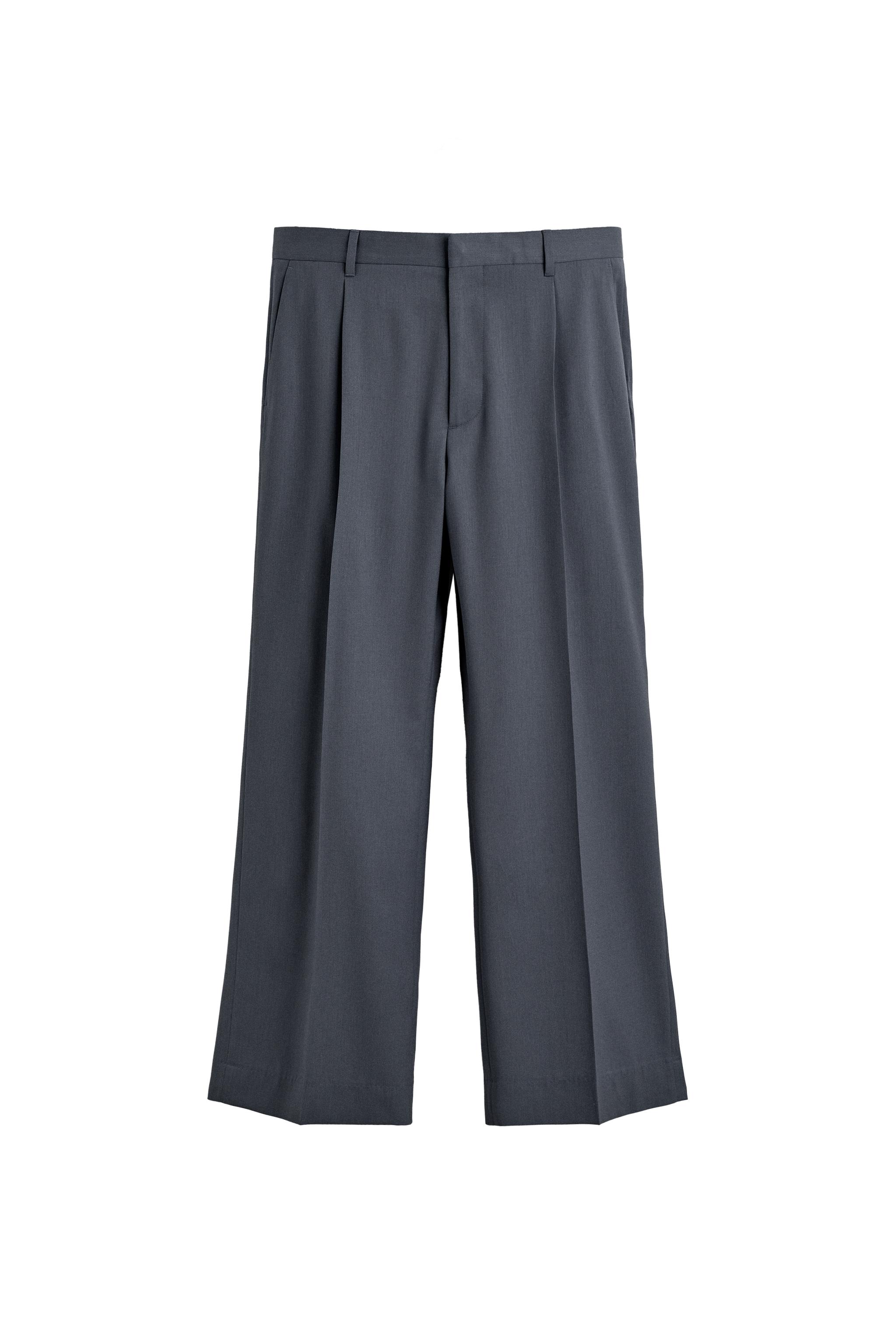 WOOL BLEND FLARE FIT SUIT PANTS