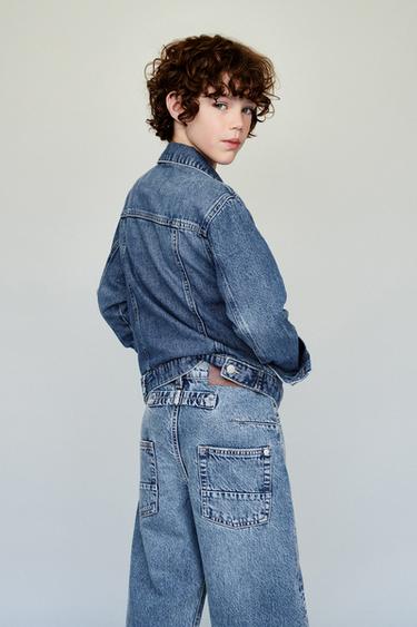 BALLOON JEANS WITH BELT LOOP DETAIL - Mid-blue by Zara