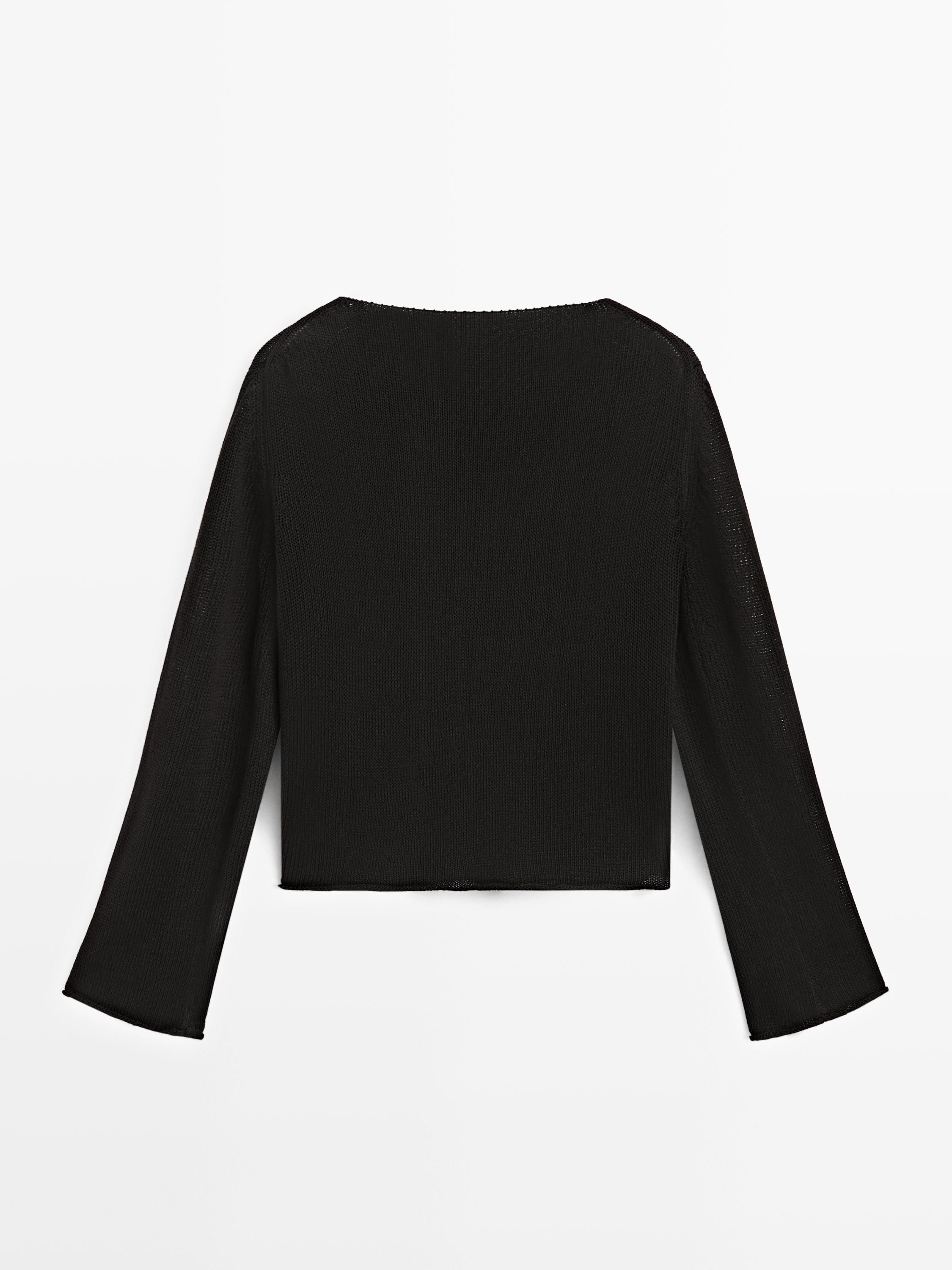 Pull en maille fluide à col bateau