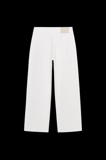 ZW COLLECTION CROPPED CHINO TROUSERS - Ecru by Zara