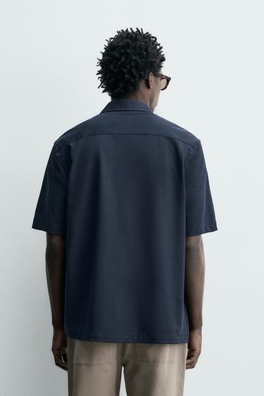 CHEMISE REGULAR FIT STRUCTURÉE - Bleu marine de Zara - Image 2