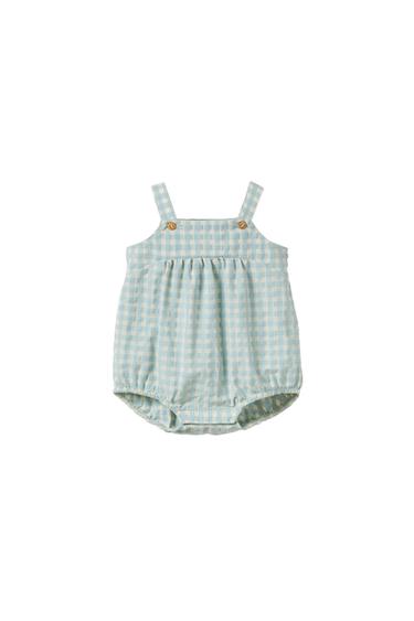 GINGHAM PUFF JUMPSUIT