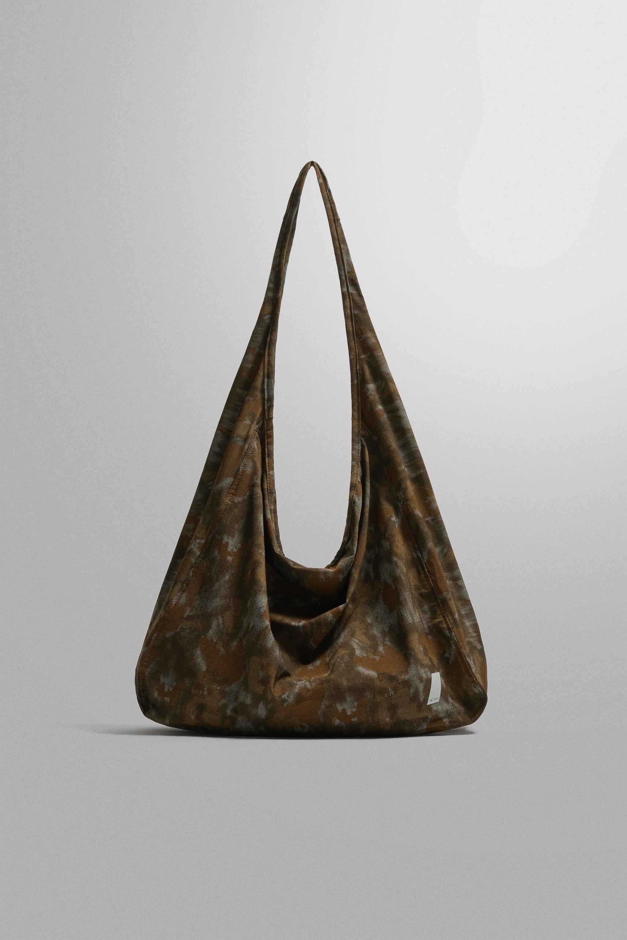 NYLON SHOPPER BAG — Brown