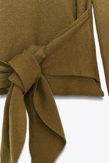 KNOT DETAIL JUMPER - Light khaki by Zara - Image 6