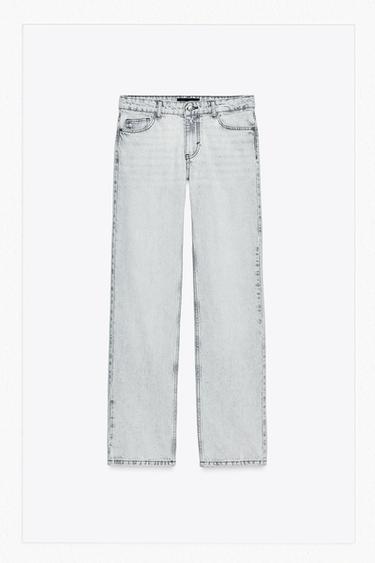 DŽÍNY Z1975 STRAIGHT S NÍZKÝM PASEM A DLOUHOU DÉLKOU - Šedá od Zara