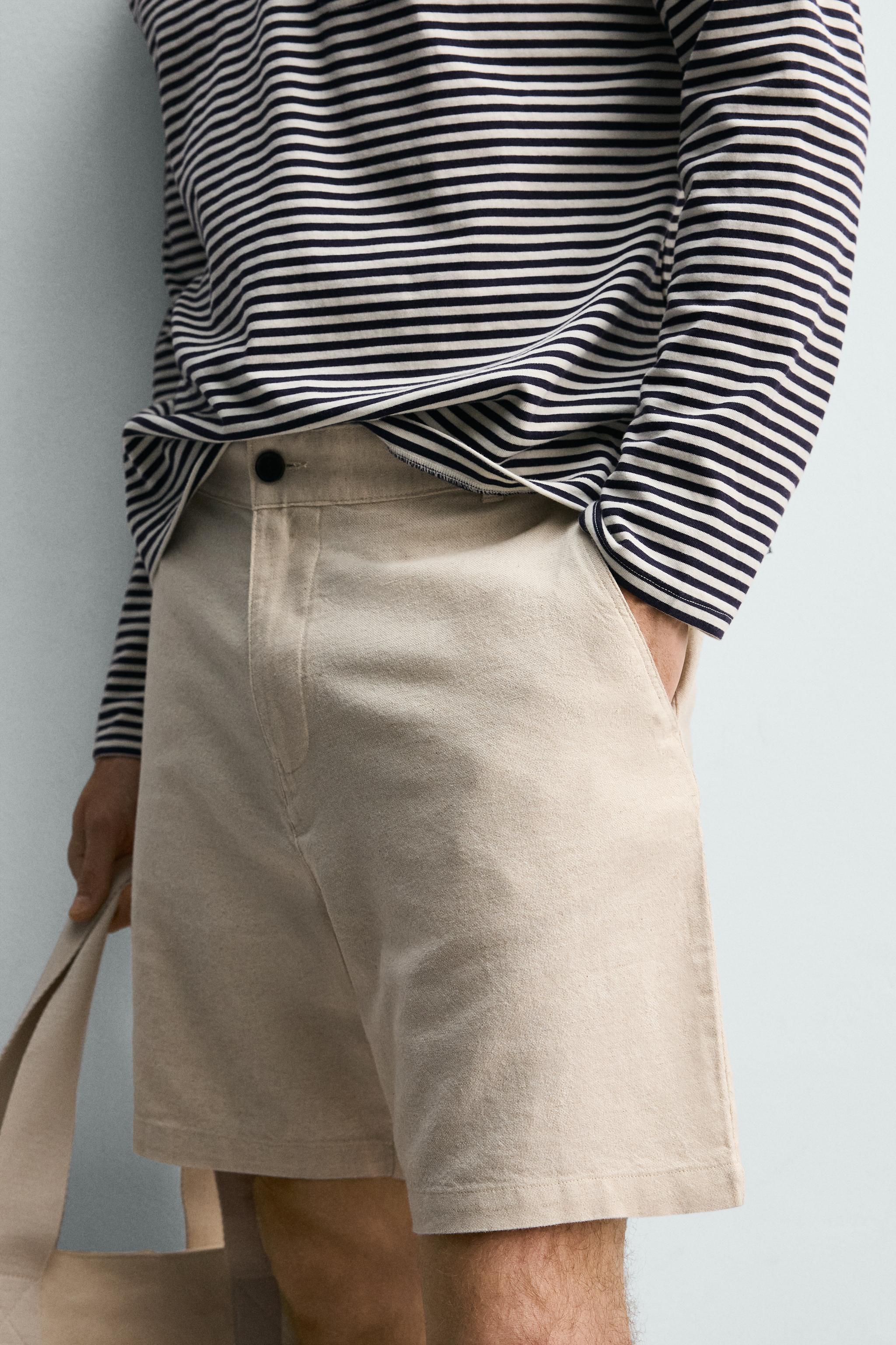 Zara DOKULU REGULAR FIT BERMUDA görsel 5