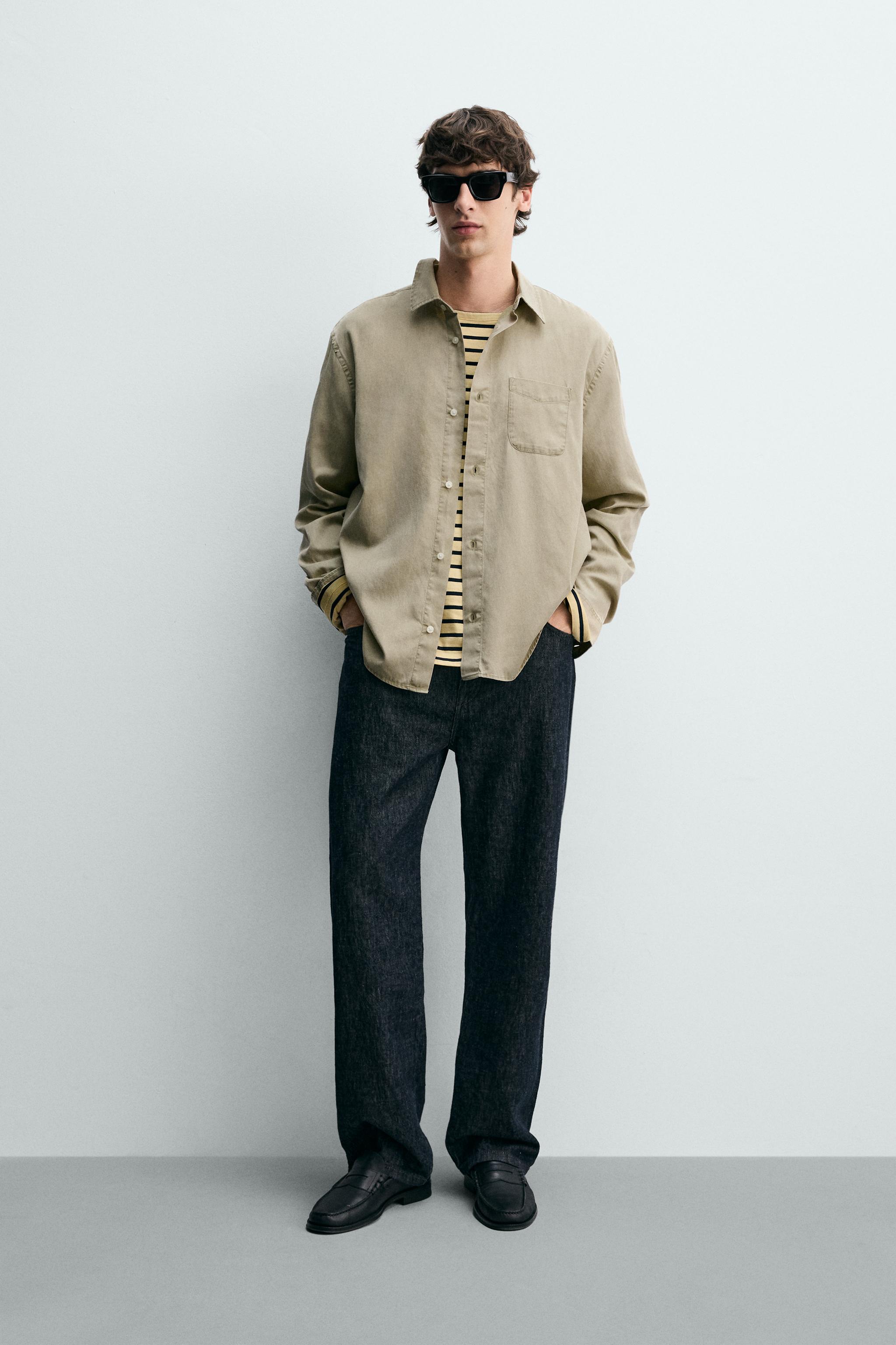 REGULAR FIT LYOCELL - COTTON SHIRT