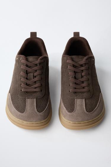 TENNIS OU BASKET EN CUIR BAREFOOT - Marron de Zara - Image 8