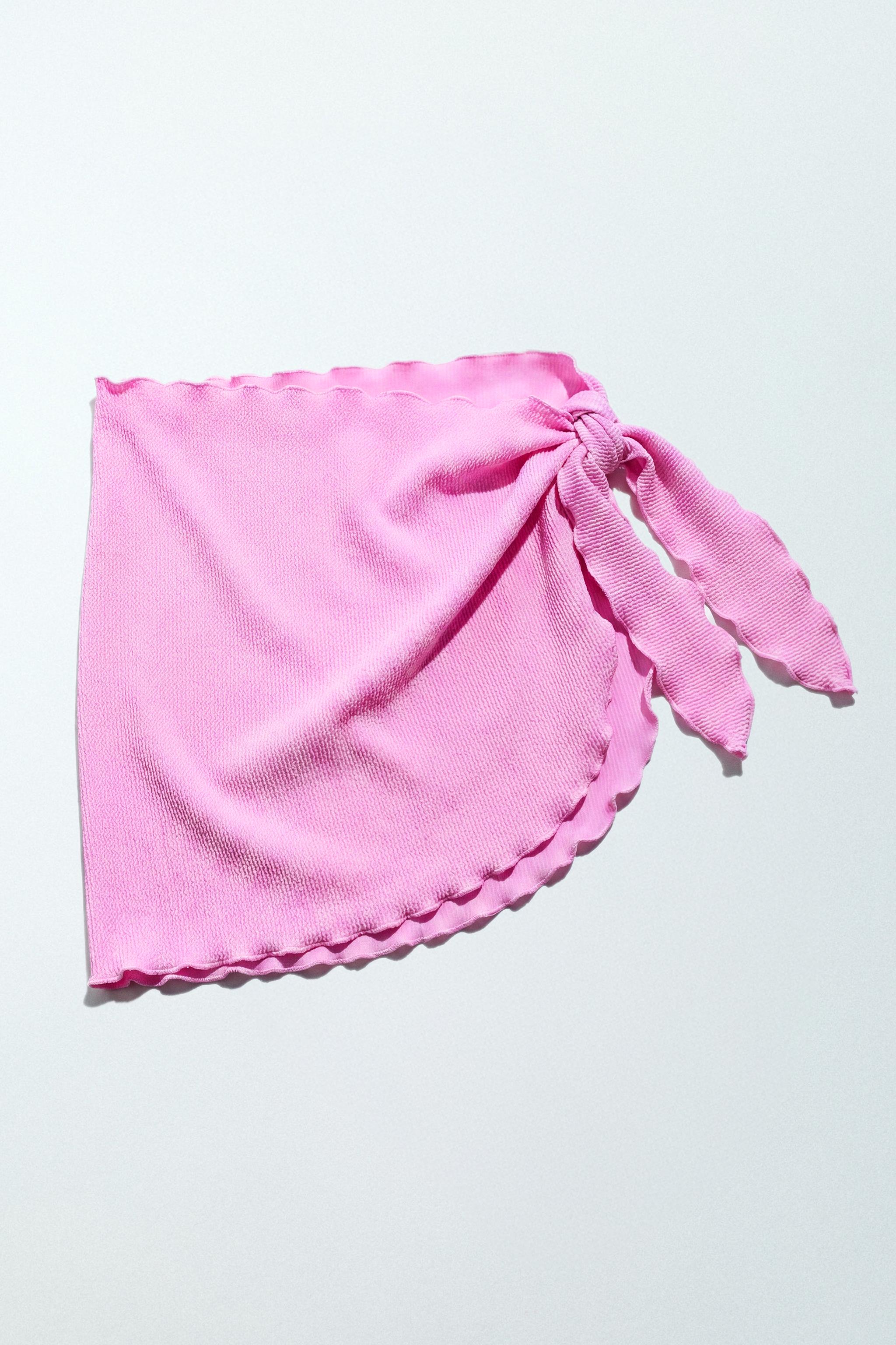 RIBBED PAREO — Pink