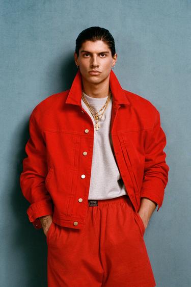 Zara BOXY FIT JACKET WITH PLEATS WILLY CHAVARRIA X ZARA - Dark red