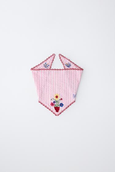 STRIPED EMBROIDERED BANDANA SISSEL EDELBO X ZARA KIDS - Pink by Zara - Image 0