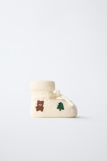 BOW BOOTIES - Ecru White by Zara