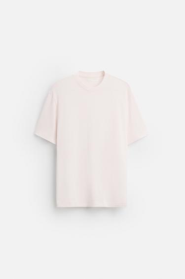 T-SHIRT BASIQUE EN MAILLE - Rose craie de Zara - Image 5