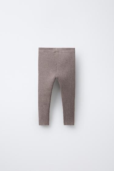 LEGGING EN MAILLE CÔTELÉE - Gris chiné de Zara - Image 1