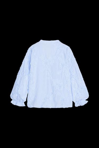 STRUCTURED STRIPED POPLIN BLOUSE - Blue/White by Zara