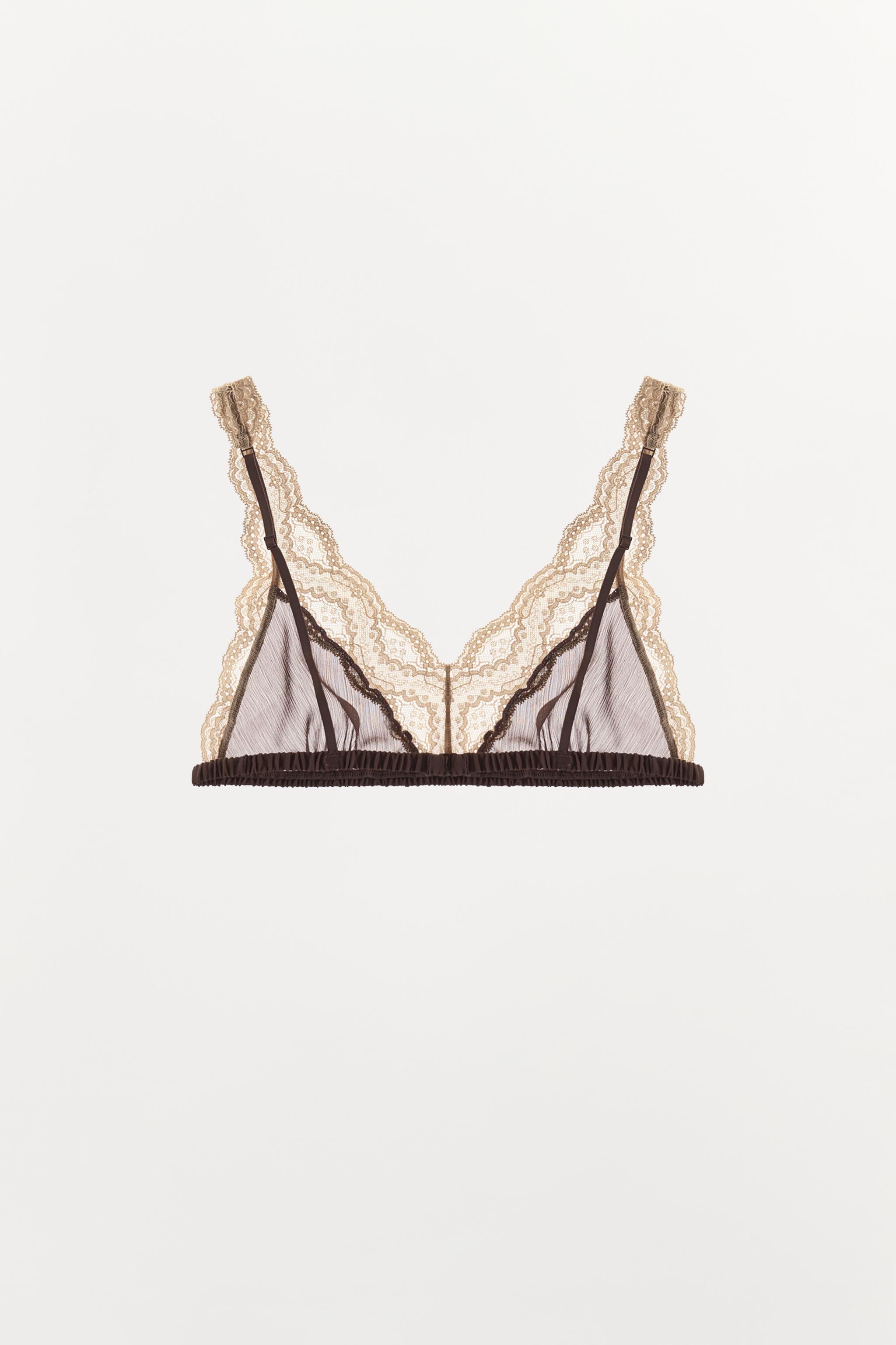 CONTRAST LACE TRIANGLE BRA