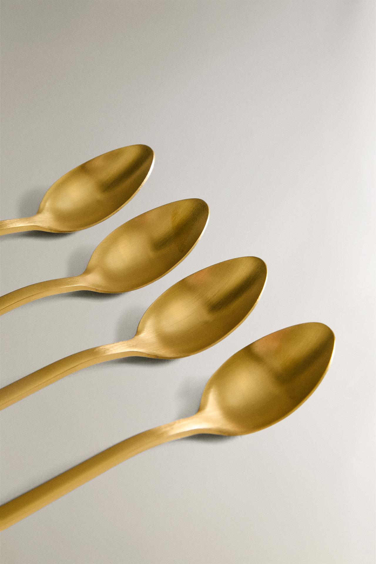 GOLD-TONE STEEL SPOONS (PACK OF 4) — Gold