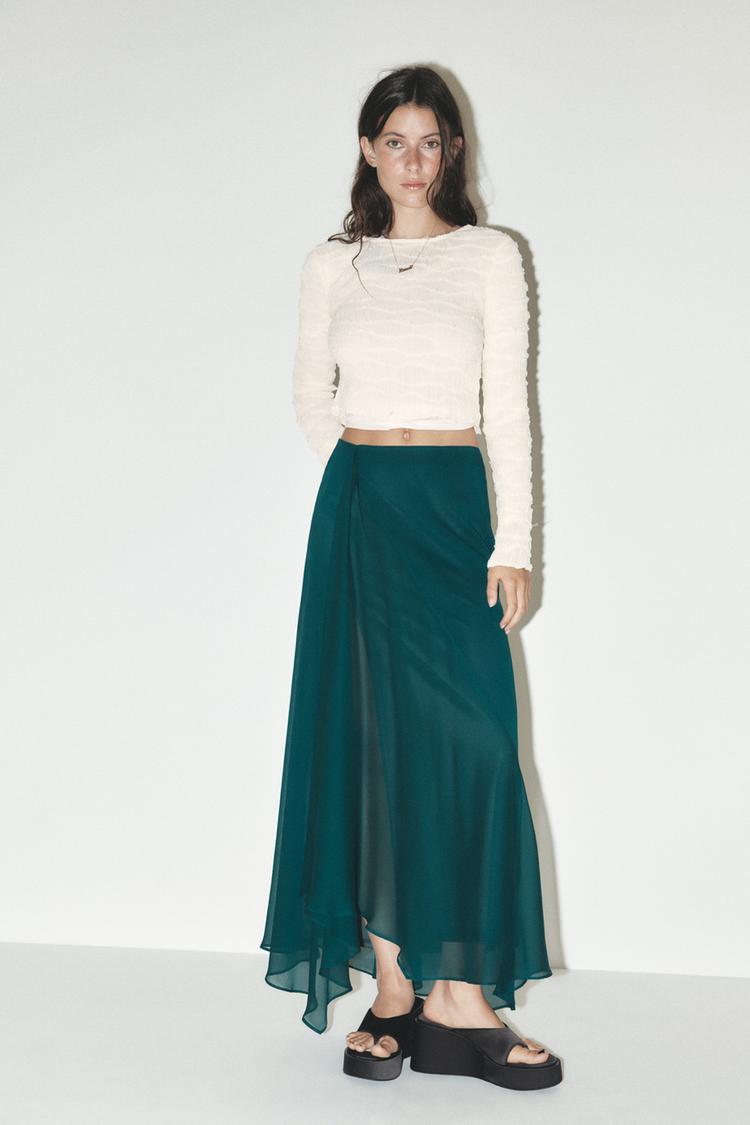 Falda Conjunto Verde Punto Zara Falda Plisada Zara Conjunto Top Y