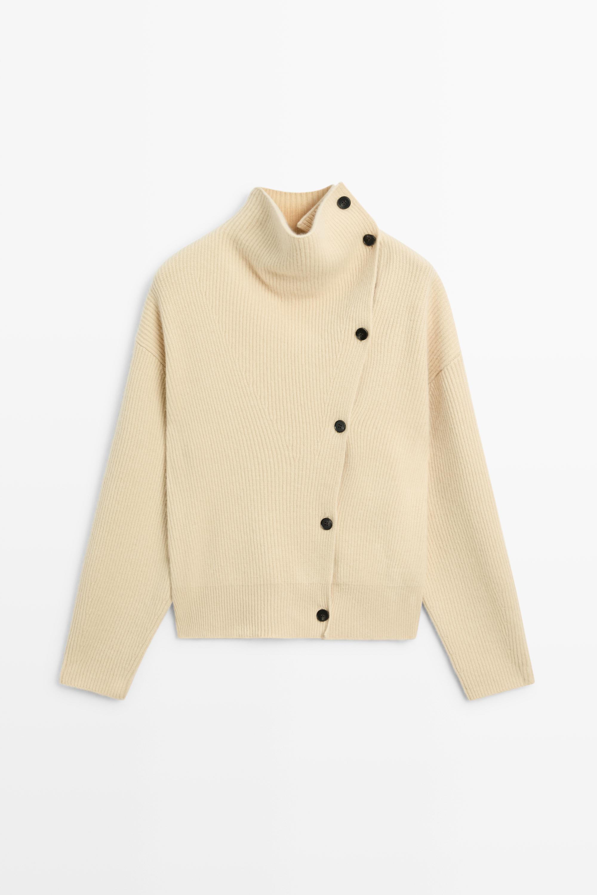 Cashmere blend button detail cardigan