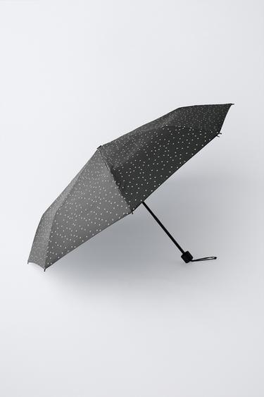 FOLDABLE STAR PRINT UMBRELLA — Anthracite grey 2