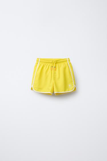 Zara 6-14 YEARS/ PALM TREE SWIM SHORTS - Yellow