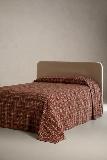 MULTICOLOURED STRIPES COTTON BEDSPREAD - Pink by Zara - Image 1
