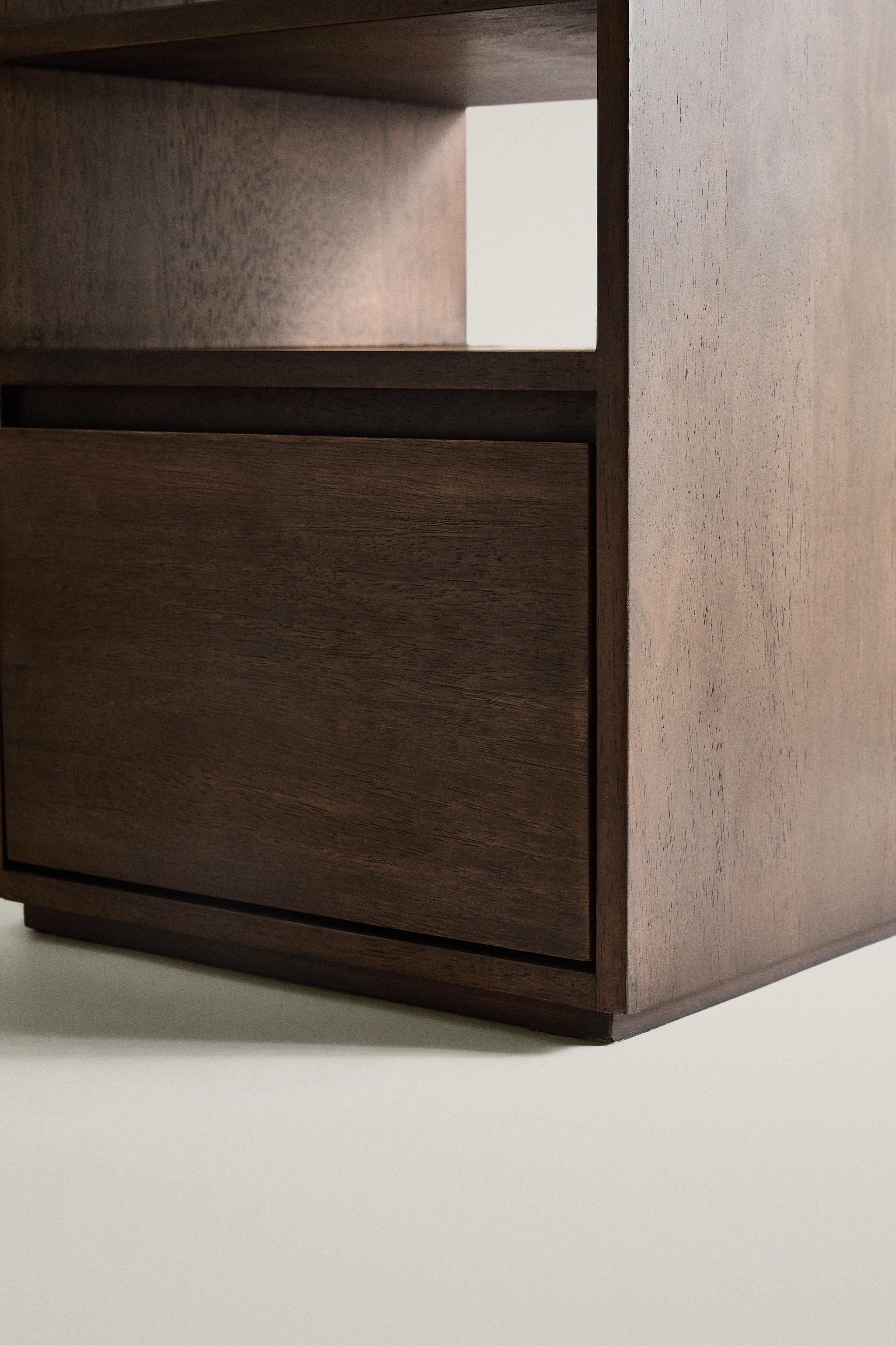 WOODEN BEDSIDE TABLE