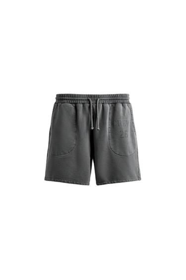 WASHED TRAINING JOGGER SHORTS - Grey / Blue by Zara