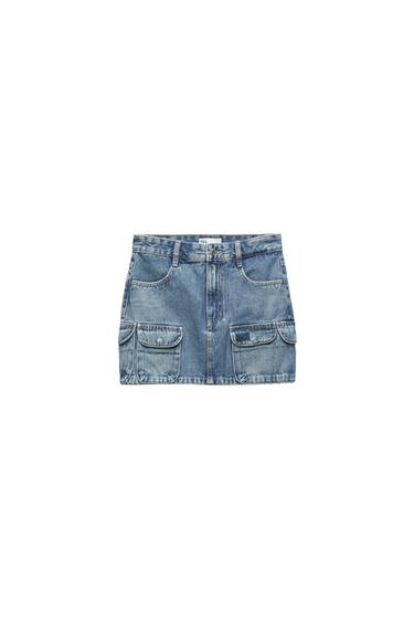 DENIM TRF CARGO SKIRT