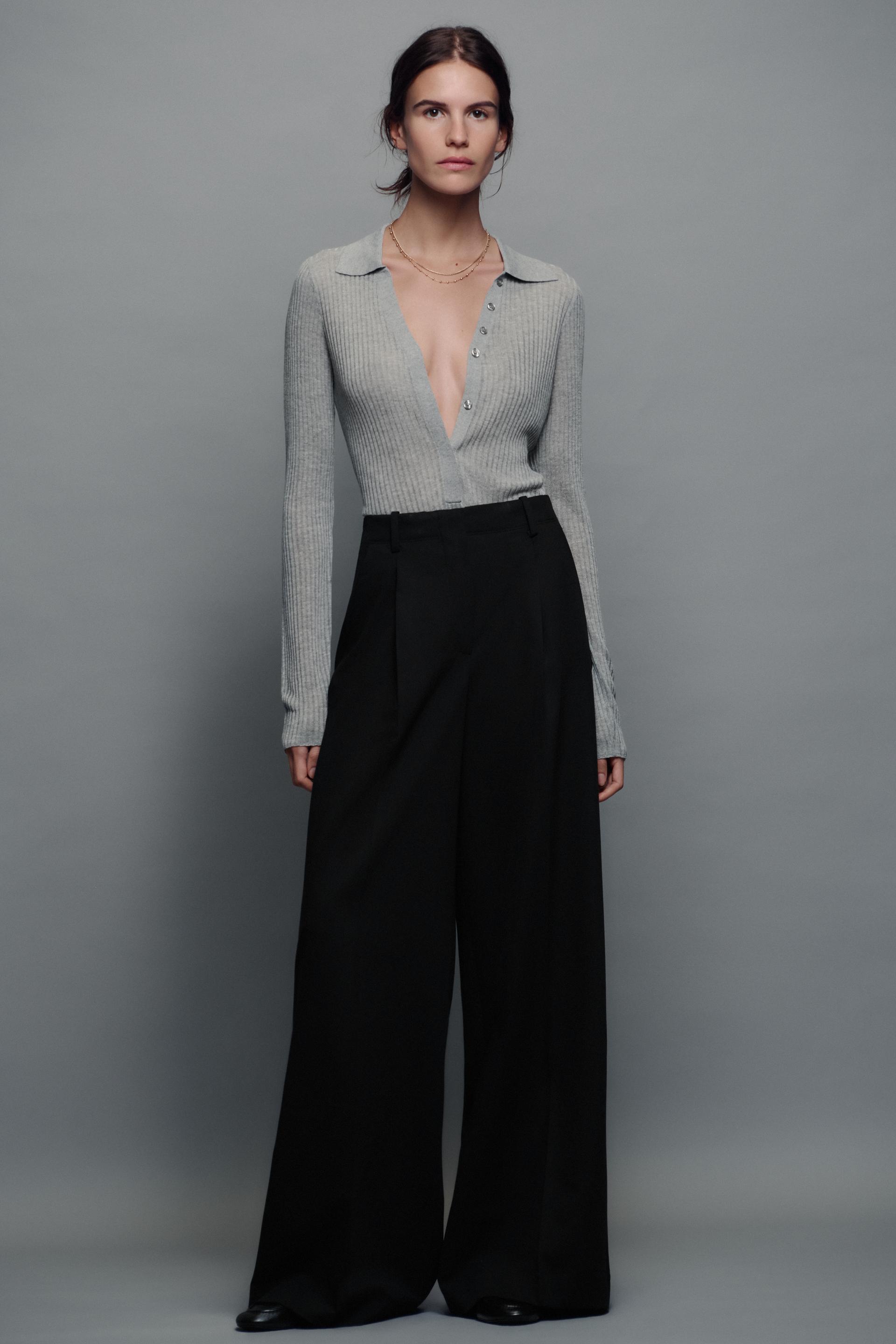 ZW COLLECTION PLEATED TROUSERS - Black - M