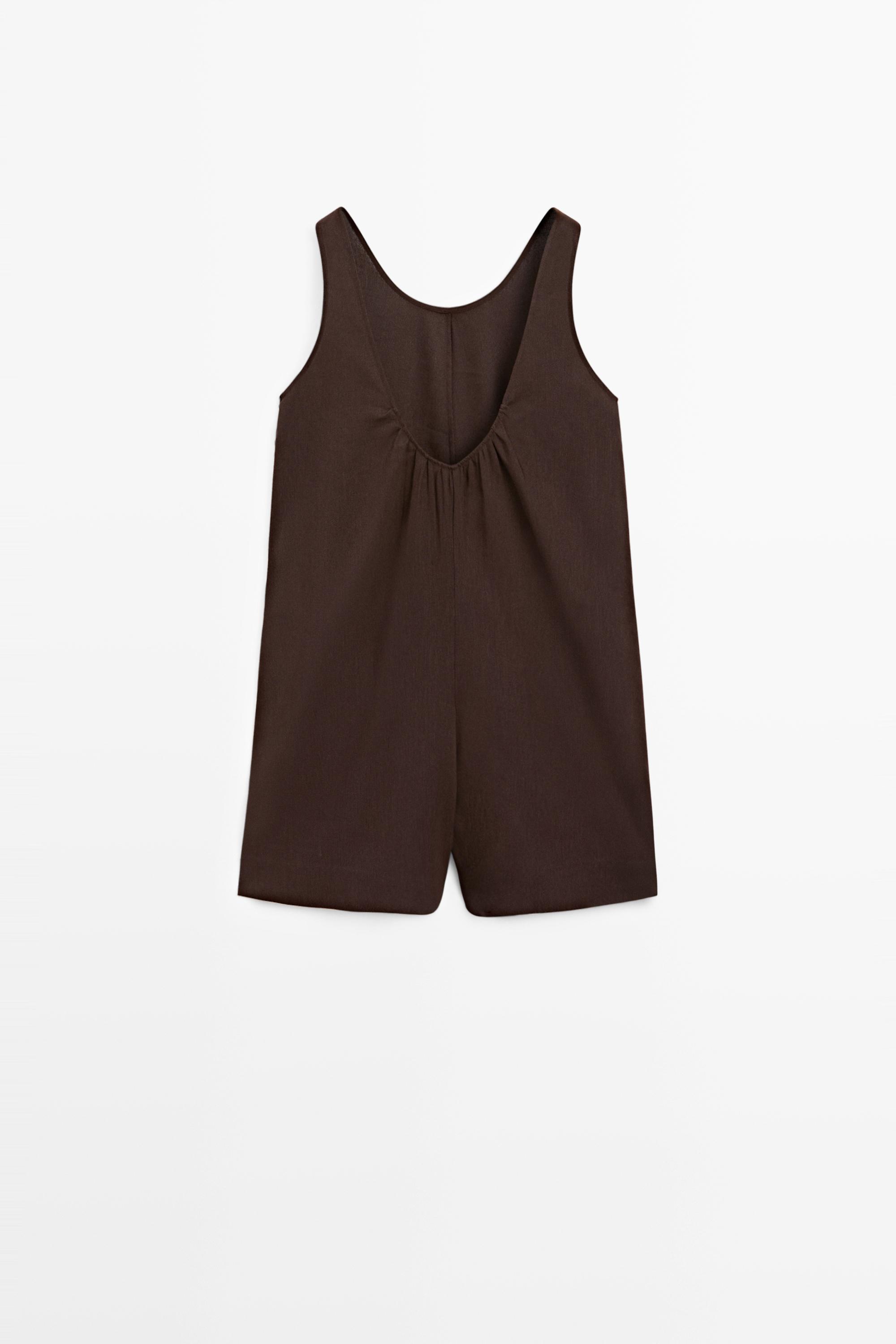 Robe combinaison courte fluide en lin