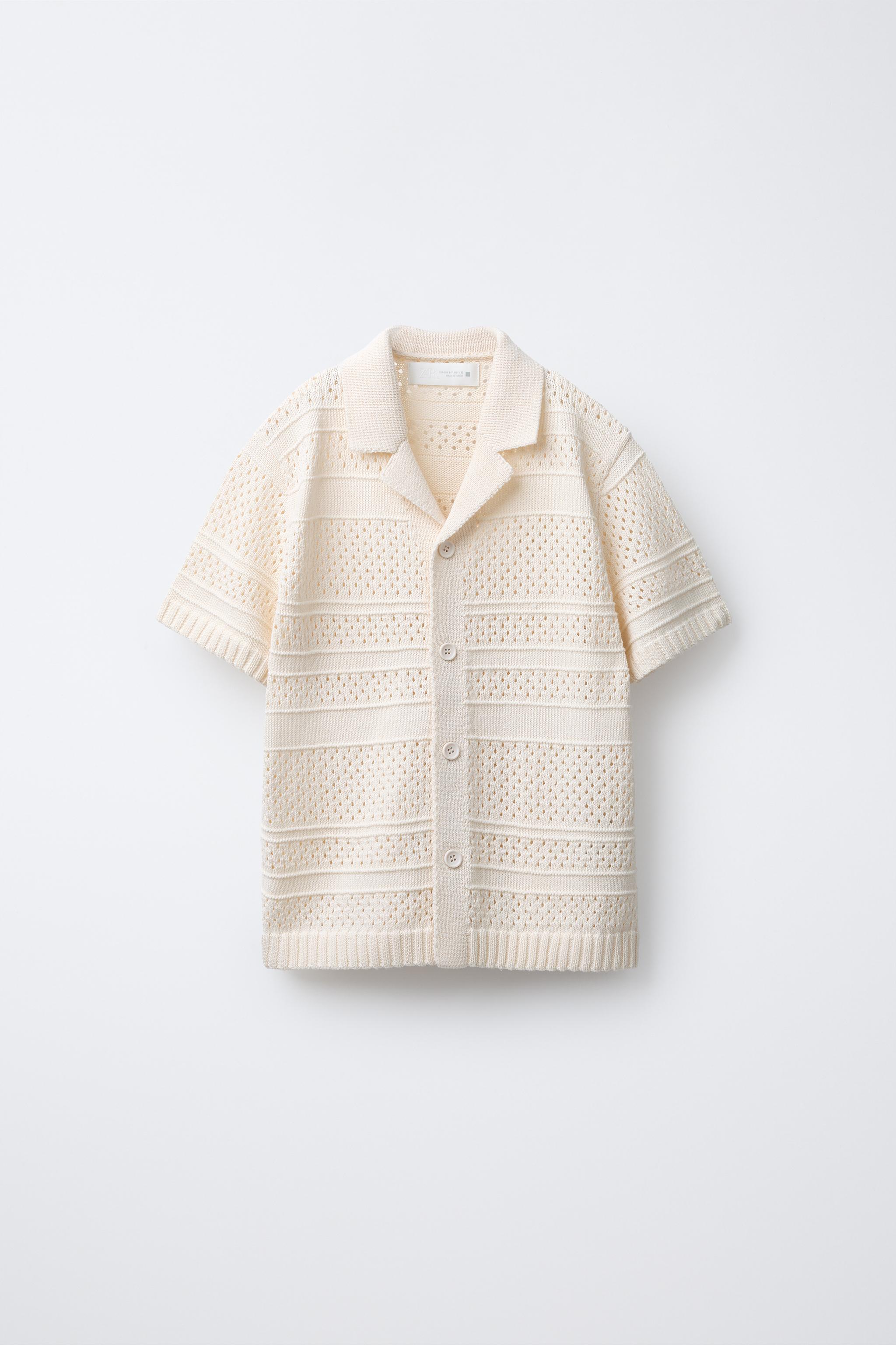 CROCHET KNIT SHIRT - Ecru | ZARA United States