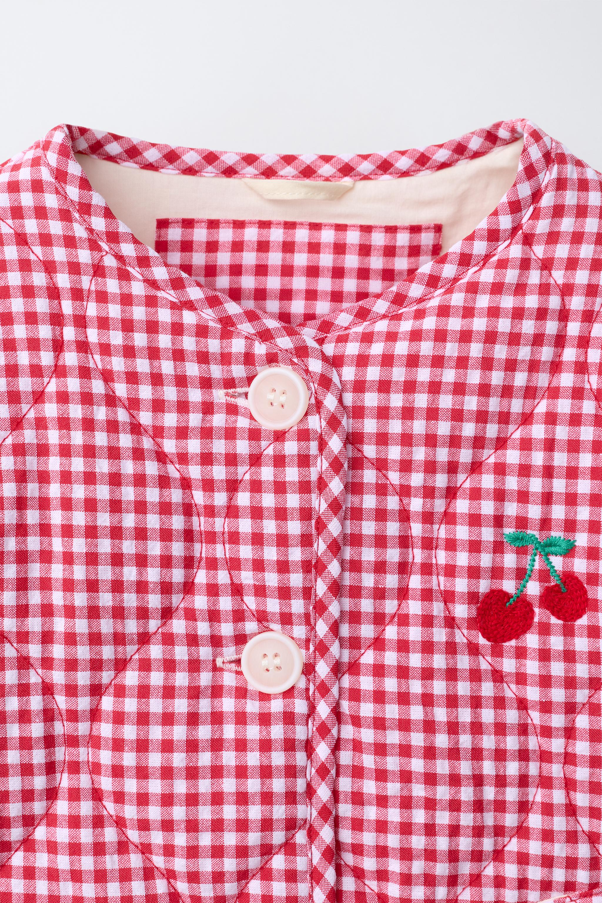 GINGHAM CHECK QUILTED JACKET