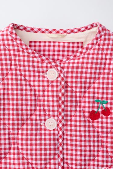 BLOUSON MATELASSÉ CARREAUX VICHY - Rouge / Blanc de Zara - Image 2