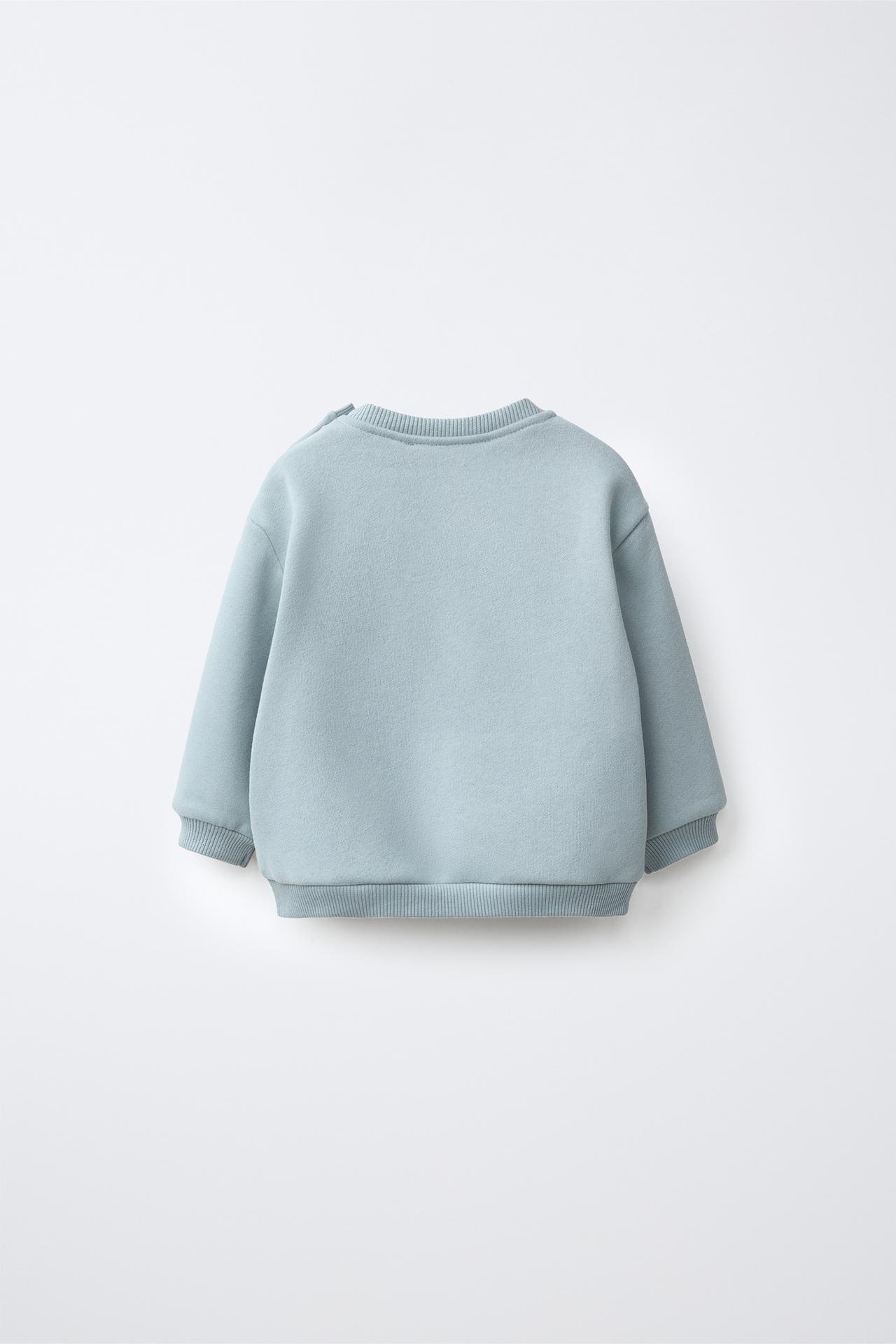 HEDGEHOG EMBROIDERY SWEATSHIRT — Bluish