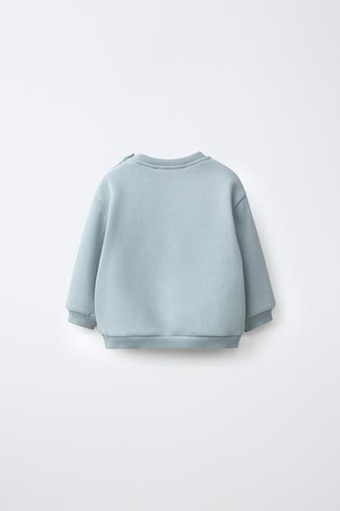HEDGEHOG EMBROIDERY SWEATSHIRT — Bluish 2