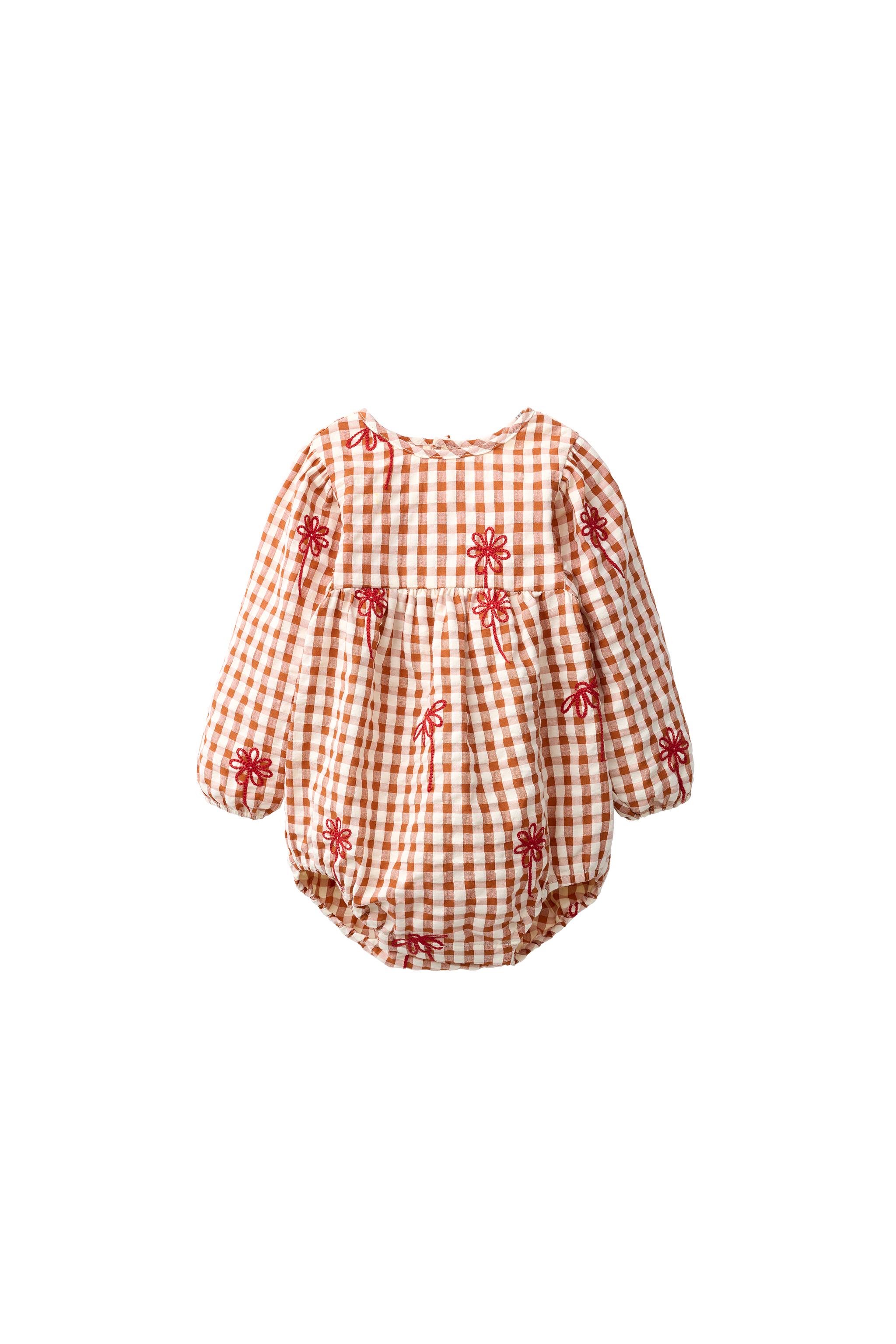 PELELE CUADRO VICHY FLORES BORDADAS